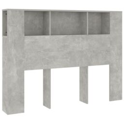 Berkfield Home Headboard Cabinet Concrete Grey 140x18.5x104.5 cm - thumbnail 2
