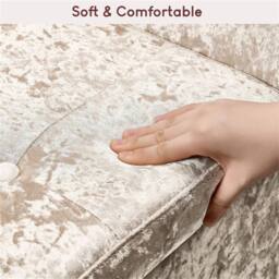 Nordara Storage Ottoman Seat Stool Bench Chest Box Pouffee Champagne Velvet in Beige - thumbnail 5