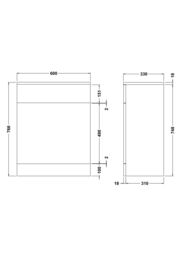 Balterley WC Unit Gloss White 600mm - thumbnail 2