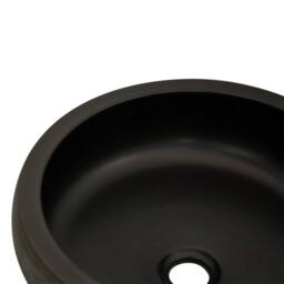 Berkfield Home Durable Countertop Basin Black & Brown Round Œ¶41x14 cm Ceramic - Size: 41x14 cm - thumbnail 5