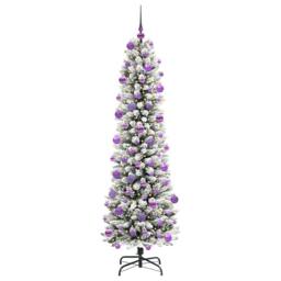 Berkfield Home Artificial Christmas Tree with 300 LEDs Green & white 210 cm - thumbnail 3