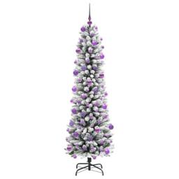Berkfield Home Artificial Christmas Tree with 300 LEDs Green & white 210 cm - thumbnail 4