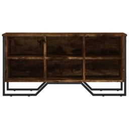 Berkfield Home Shoe Cabinet Smoked Oak 90x38x45.5 cm Engineered Wood - thumbnail 4