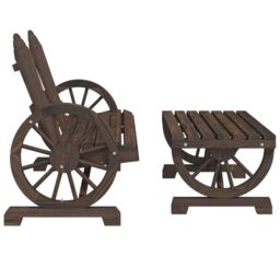 Berkfield Home 2 Piece Garden Lounge Set Solid Wood Fir in Brown - thumbnail 4