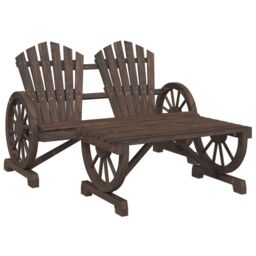 Berkfield Home 2 Piece Garden Lounge Set Solid Wood Fir in Brown - thumbnail 2