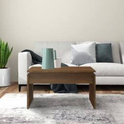 Berkfield Home Decorative Coffee Table Brown Oak 68x50x38 cm Engineered Wood - Size: 68 x 50 x 38 cm - thumbnail 4