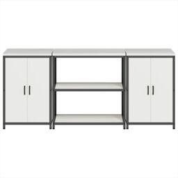 Berkfield Home Kitchen Storage Set with Shelf with Storage with Door 3 pcs White 210 x 50 x 92 cm - thumbnail 9
