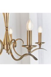 Netlighting Kora 5 Light Multi Arm Ceiling Pendant Candle Antique Brass E14 in Gold - thumbnail 6