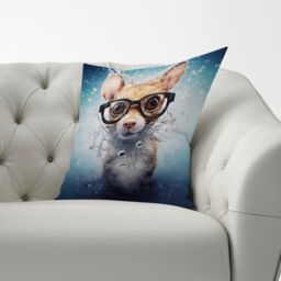Warren Reed - Designer Splashart Doormouse Cushions in Blue - Size: 60 cm x 60 cm - thumbnail 2