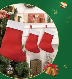 Obasyhig Felt Christmas Tree Ornament Sock in Green - Size: 8 Pack - thumbnail 5
