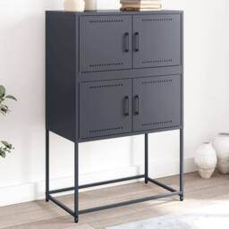 Berkfield Home Sideboard Anthracite 68.5x38.5x107 cm Steel in Dark Grey - thumbnail 2
