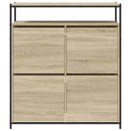 Berkfield Home Shoe Cabinet with 4 Flip-Drawers Sonoma Oak 100x34x112 cm in Light Brown - Size: 100 x 34 x 112 cm - thumbnail 6