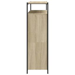 Berkfield Home Shoe Cabinet with 4 Flip-Drawers Sonoma Oak 100x34x112 cm in Light Brown - Size: 100 x 34 x 112 cm - thumbnail 7