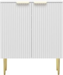 Hygrad Built to Survive Free Standing Wooden Fluted Sideboard Buffet Accent Cabinet Cupboard Console Table Storage Hallway Home w/ 2 Doors & Gold - thumbnail 4