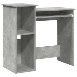 Berkfield Home Decorative Desk with Shelves Concrete Grey 84x40x78 cm Engineered Wood - Size: 84 x 40 x 78 cm - thumbnail 3