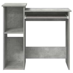 Berkfield Home Decorative Desk with Shelves Concrete Grey 84x40x78 cm Engineered Wood - Size: 84 x 40 x 78 cm - thumbnail 5