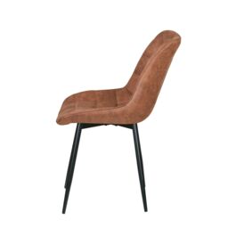 MCC Direct Set of 2 Suede Effect Dining Chairs Accent Chair - Alba in Tan - thumbnail 4
