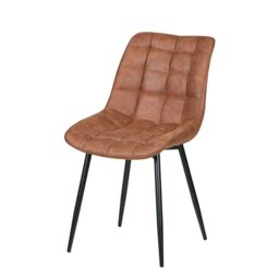 MCC Direct Set of 2 Suede Effect Dining Chairs Accent Chair - Alba in Tan - thumbnail 3