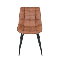 MCC Direct Set of 2 Suede Effect Dining Chairs Accent Chair - Alba in Tan - thumbnail 2
