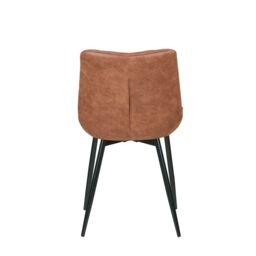 MCC Direct Set of 2 Suede Effect Dining Chairs Accent Chair - Alba in Tan - thumbnail 5