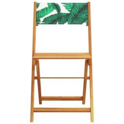 Berkfield Home Folding Garden Chairs 6 pcs Green Fabric & Solid Wood in Natural - thumbnail 4