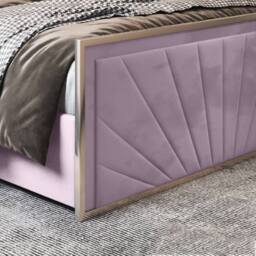 Casani Somerford Upholstered Soft Velvet Pink Metal Designer Bed Frame - Size: Single - thumbnail 7