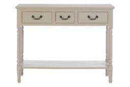 Orsina Versatile Design Three Drawer Black Console Table, Solid Pine Wood Hallway Table, Classic Console Table in Grey - thumbnail 6