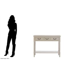 Orsina Versatile Design Three Drawer Black Console Table, Solid Pine Wood Hallway Table, Classic Console Table in Grey - thumbnail 5