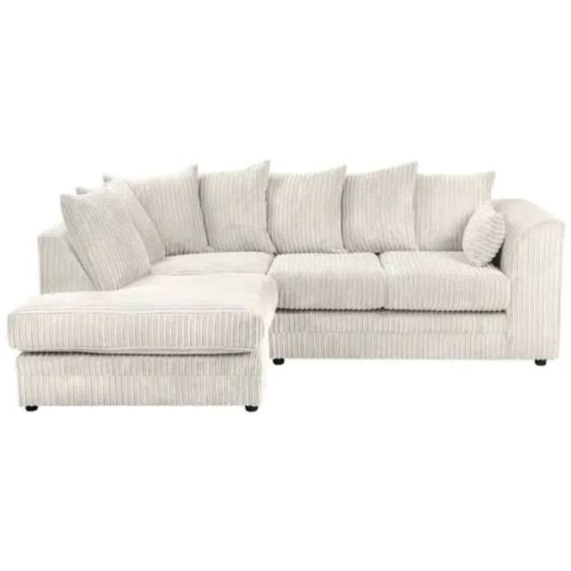 SNUG FURNITURE BIRMINGHAM LTD Camden Jumbo Cord Left Hand Corner Sofa Set in Ivory - image 1