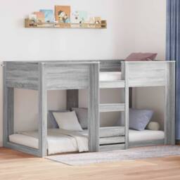 Berkfield Home Bunk Bed for Kids Grey Sonoma 75 x 190 cm Engineered Wood - thumbnail 1