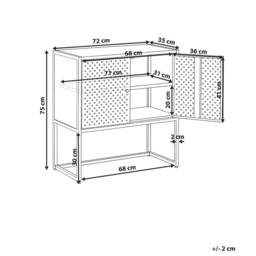 Wyld and Coco Black Powder-Coated Steel Cabinet with 2 Shelves - thumbnail 3