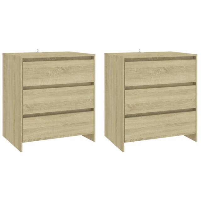 Berkfield Home Decorative 3 Piece Sideboard Sonoma Oak Engineered Wood in Beige - image 1