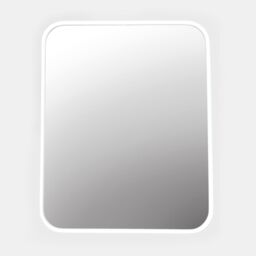 OHS Bathroom Mirror Metal Framed Vanity Wall Mounted Home Décor in White - thumbnail 3