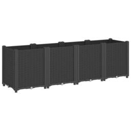 Berkfield Home Garden Planter Black 160x40x53 cm PP - Size: 160 x 40 x 53 cm - thumbnail 2