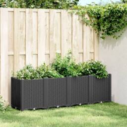 Berkfield Home Garden Planter Black 160x40x53 cm PP - Size: 160 x 40 x 53 cm