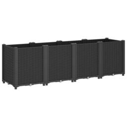 Berkfield Home Garden Planter Black 160x40x53 cm PP - Size: 160 x 40 x 53 cm - thumbnail 5