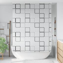 Berkfield Home Shower Roller Blind with Cassette 150x240 cm Fabric Width 146 cm in Black - thumbnail 2