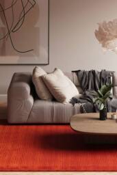 Kukoon Large Size Natural Wool Plush Deep Pile Living Room Are Rug, Grey, Green, Beige 190cm x 280cm in Terracotta - Size: 190 cm x 280 cm - thumbnail 2