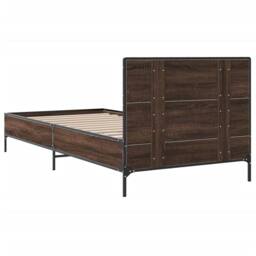 Berkfield Home Durable Bed Frame without Mattress Brown Oak 90x190 cm Single - thumbnail 6