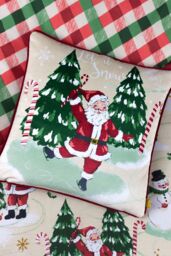 Furn Jolly Santa Festive Printed Piped Velvet Cushion - Size: 43 cm x 43 cm - thumbnail 4
