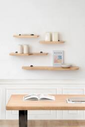 MH London Dale Solid Wood Set of 4 Wall Mounted Shelves in Beige - thumbnail 2