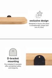 MH London Dale Solid Wood Set of 4 Wall Mounted Shelves in Beige - thumbnail 6
