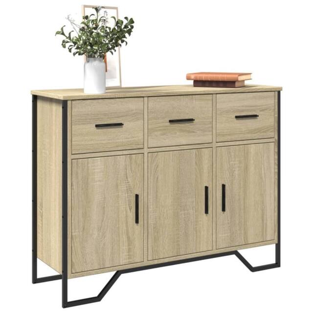 Berkfield Home Sideboard Sonoma Oak 97x32.5x74.5 cm Engineered Wood in Light Tan - image 1