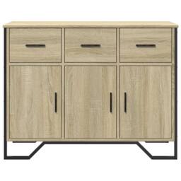 Berkfield Home Sideboard Sonoma Oak 97x32.5x74.5 cm Engineered Wood in Light Tan - thumbnail 4