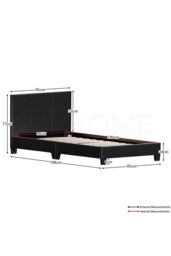 Home Discount Vida Designs Lisbon Single Faux Leather Bed Frame UKFR Fabric Storage in Black - thumbnail 2