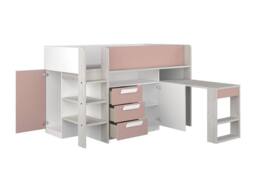 Vente-unique Cabin Bed With Desk & Storage - 90 X 200 Cm - Pink, Natural and in Pink - Size: Single - thumbnail 8