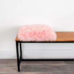 Native Natural Blush Pink Square Sheepskin Chair Pad - Size: 35 cm x 35 cm - thumbnail 2