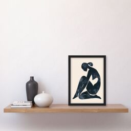 "Artery8 Woman Abstract Minimalism Figure Female Painting Framed Wall Art in Black - Size: W12"" x H16""" - thumbnail 4