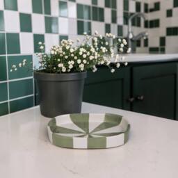 Showerdrape Pier Green & White Striped 3 Piece Bathroom Accessory Set - thumbnail 5