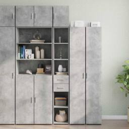 Berkfield Home Slim Storage Cabinet Concrete Grey 30x42.5x225 cm Engineered Wood - thumbnail 1